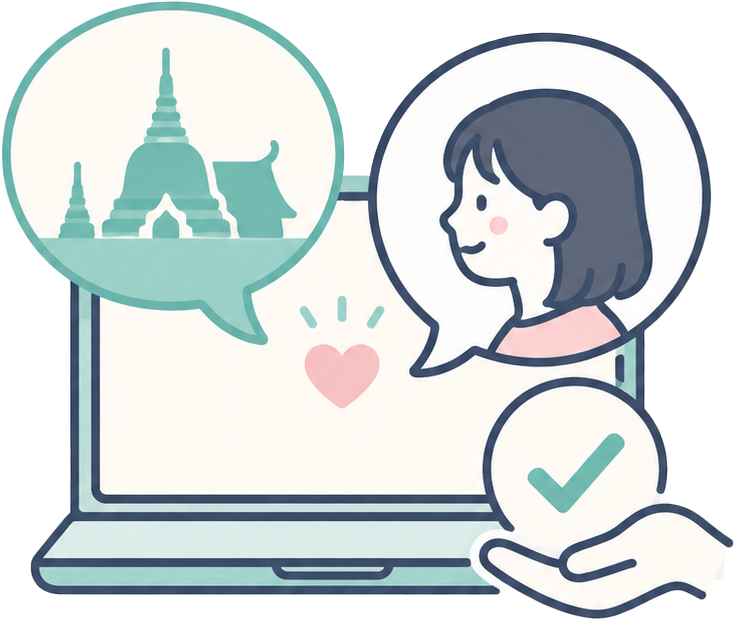 Siam Language Bridge の学習サポートを表すアイコン